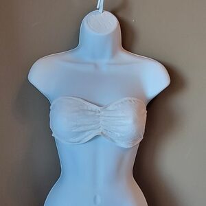 Victoria's Secret Pink White Lace Bandeau Bralette Size Medium